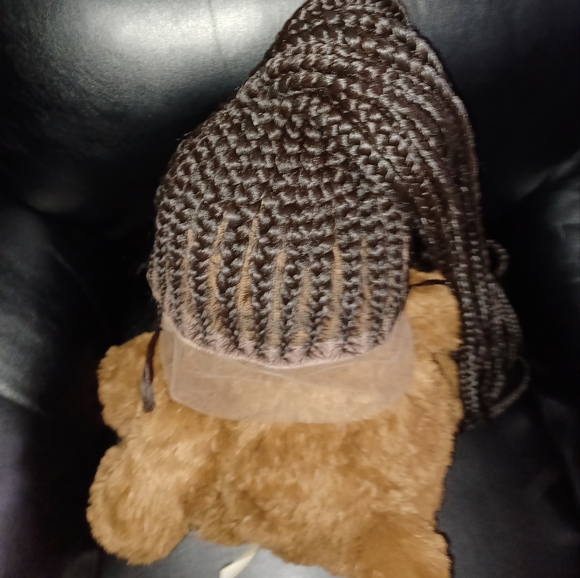 Full lace Medium size cornrow beautiful African braid Nigerian lace front wig - Picture 4 of 13